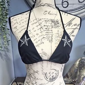 Victoria's Secret Black/Stars String Bikini Sz M